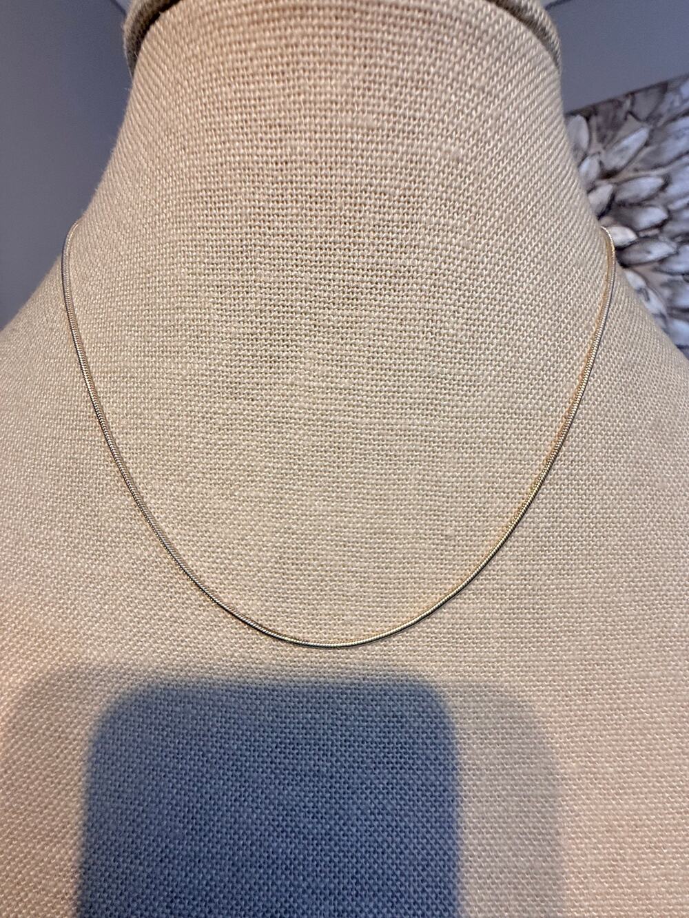 Vintage Silver Tone Snake Chain Necklace 16”